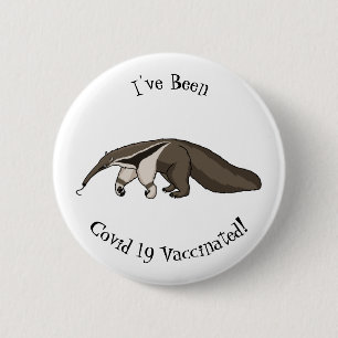 Anteater happy cartoon illustration 6 cm round badge