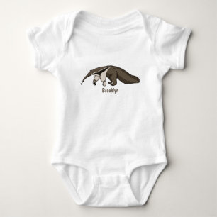 Anteater happy cartoon illustration baby bodysuit