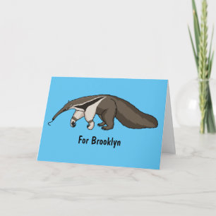 Anteater happy cartoon illustration card