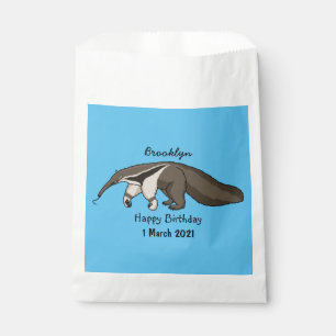 Anteater happy cartoon illustration favour bags