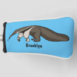 Anteater happy cartoon illustration  golf head cover