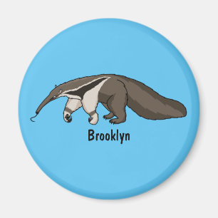 Anteater happy cartoon illustration  magnet