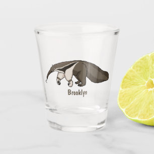 Anteater happy cartoon illustration shot glass