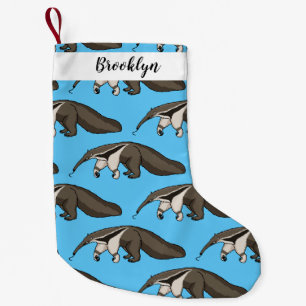 Anteater happy cartoon illustration small christmas stocking