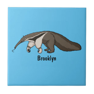 Anteater happy cartoon illustration tile