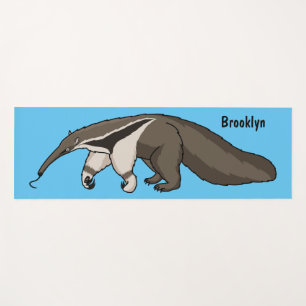 Anteater happy cartoon illustration yoga mat
