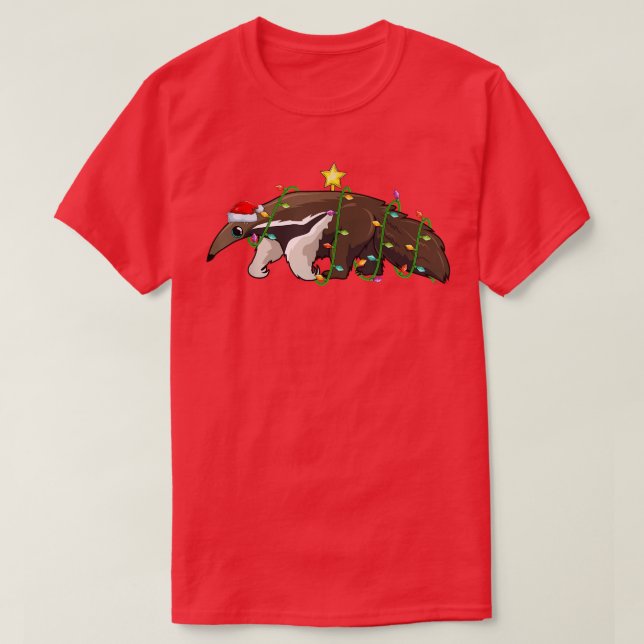 Anteater Lighting Xmas Tree Matching Anteater Chri T-Shirt (Design Front)