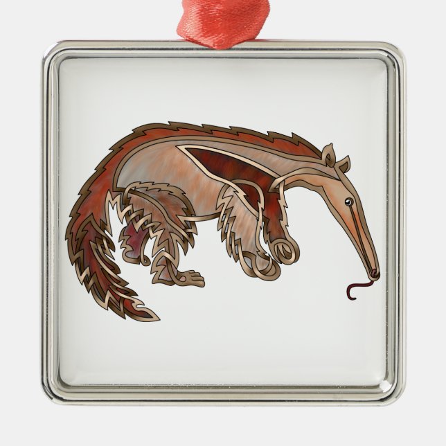 Anteater Metal Tree Decoration (Front)