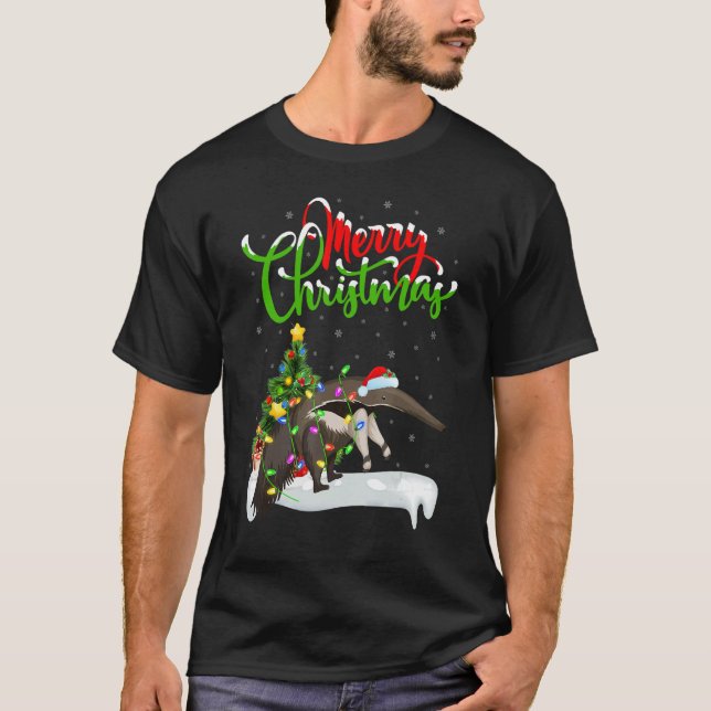 Anteater   Xmas Decorations Santa Anteater Christm T-Shirt (Front)