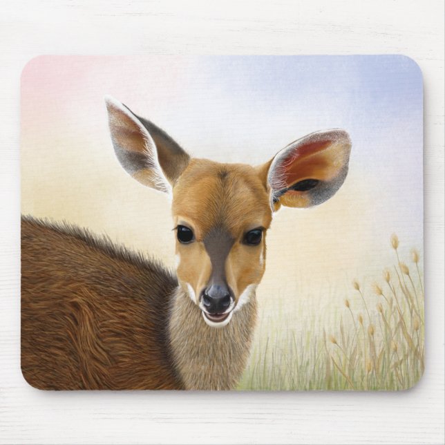 Antelope Bushbuck Young African Deer Drawing Mouse Mat (Front)