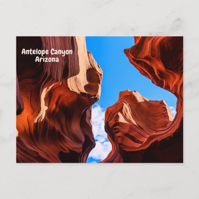 Antelope Canyon Arizona Beautiful Sky View  Postcard (Front)