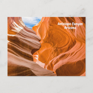 Antelope Canyon Arizona Blue Sky View  Postcard