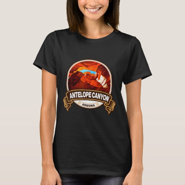 Antelope Canyon Arizona Landmark Badge Vintage  T-Shirt (Front)