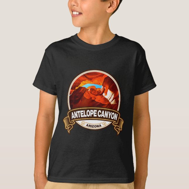 Antelope Canyon Arizona Landmark Badge Vintage  T-Shirt (Front)