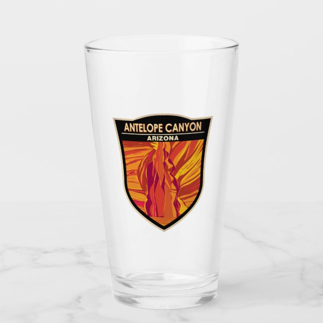 Antelope Canyon Arizona Travel Art Vintage Glass (Front)