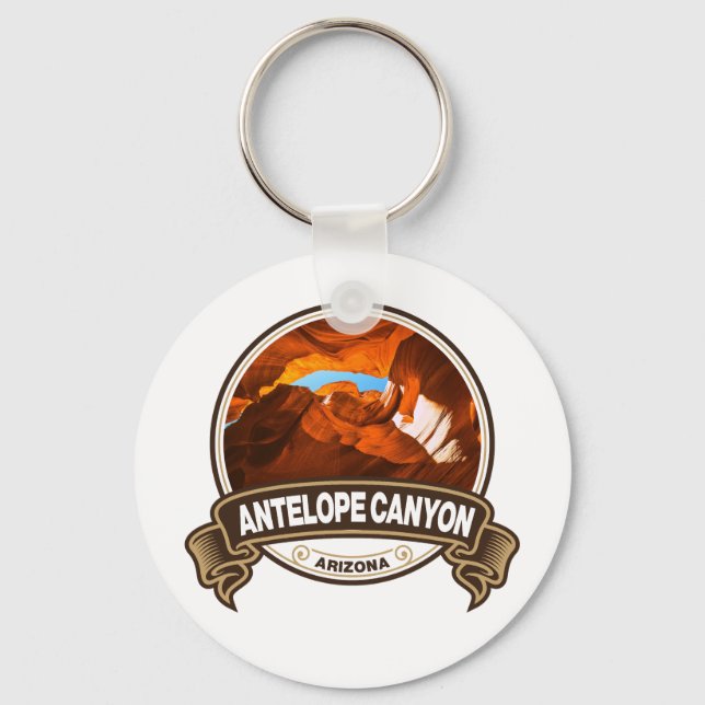 Antelope Canyon Arizona Travel Badge Key Ring (Front)