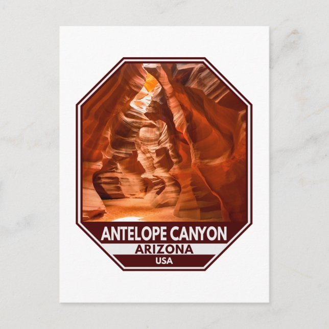 Antelope Canyon Arizona Travel Emblem Postcard (Front)