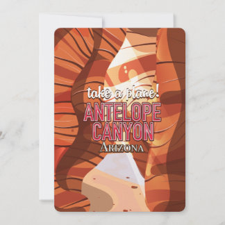 Antelope Canyon Arizona travel poster. Invitation