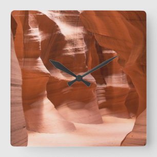 Antelope Canyon, Naturally Lit Square Wall Clock