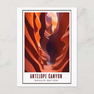 Antelope Canyon Navajo Nation Art Deco Postcard