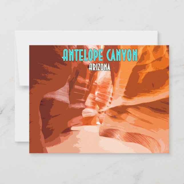 Antelope Canyon Page Arizona Vintage Flat Card (Front)