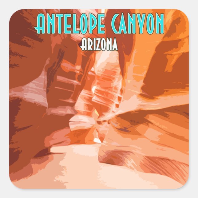 Antelope Canyon Page Arizona Vintage Square Sticker (Front)