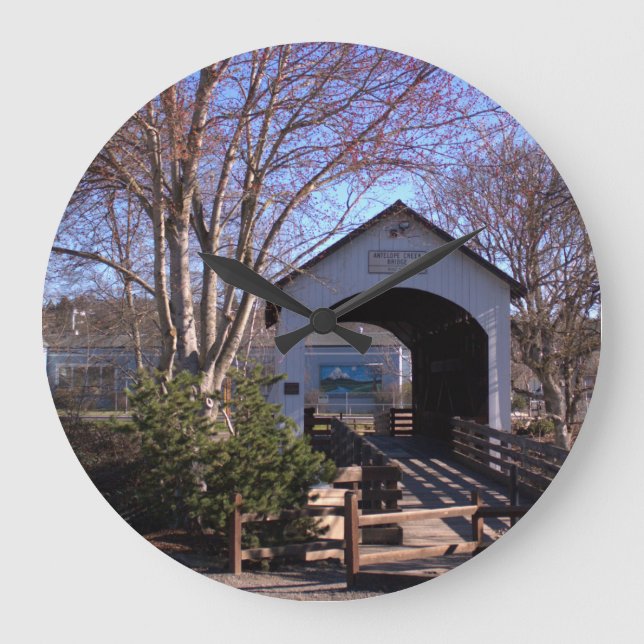 Antelope Cree Bridge - Eagle Point, Oregon Large Clock (Front)