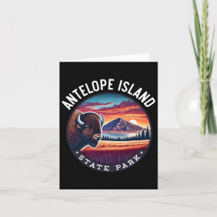 Antelope Island State Park Hiking Souvenir Bison O Card