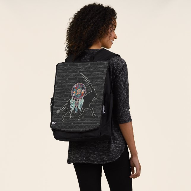 Antelope Native American Animal Dream Catcher Backpack (Worn)