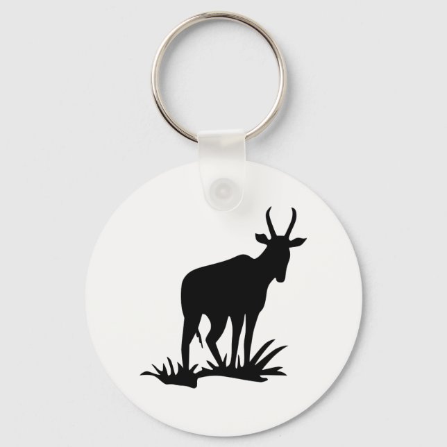 Antelope Silhouette Key Ring (Front)