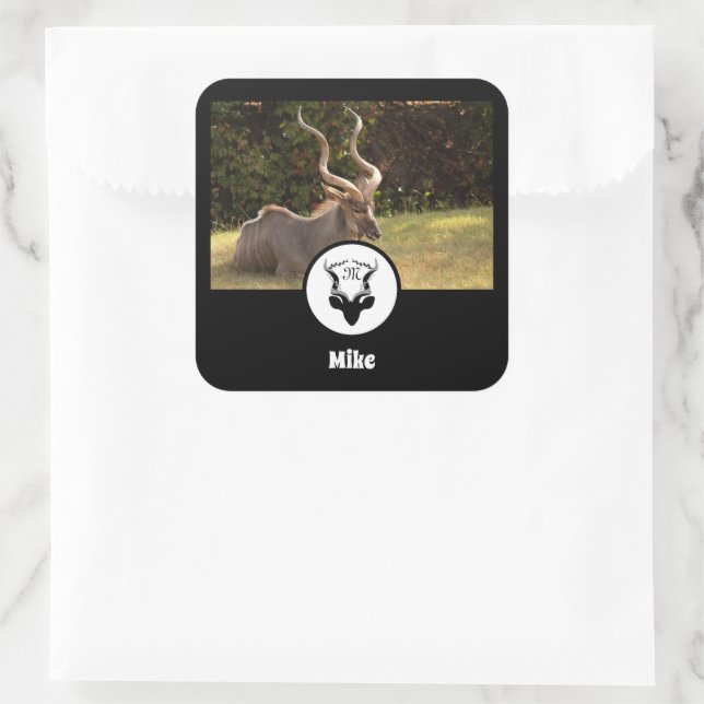 Antelope Silhouette Name Tag Photo (Bag)