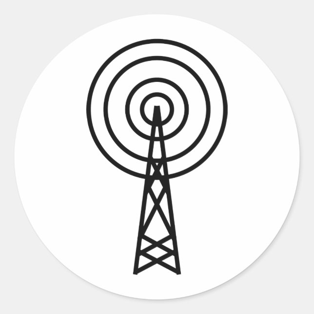 antenna aerial sign classic round sticker (Front)