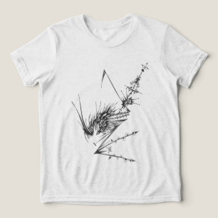 Antenna Black White Abstract Tribal Tattoo Art Tri-Blend Shirt