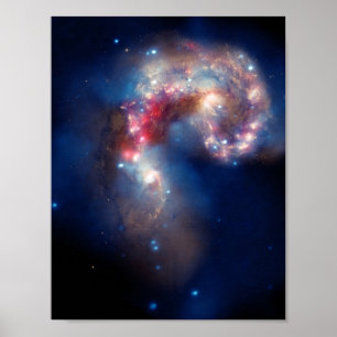 Antennae Galaxies Colorful Composite Poster