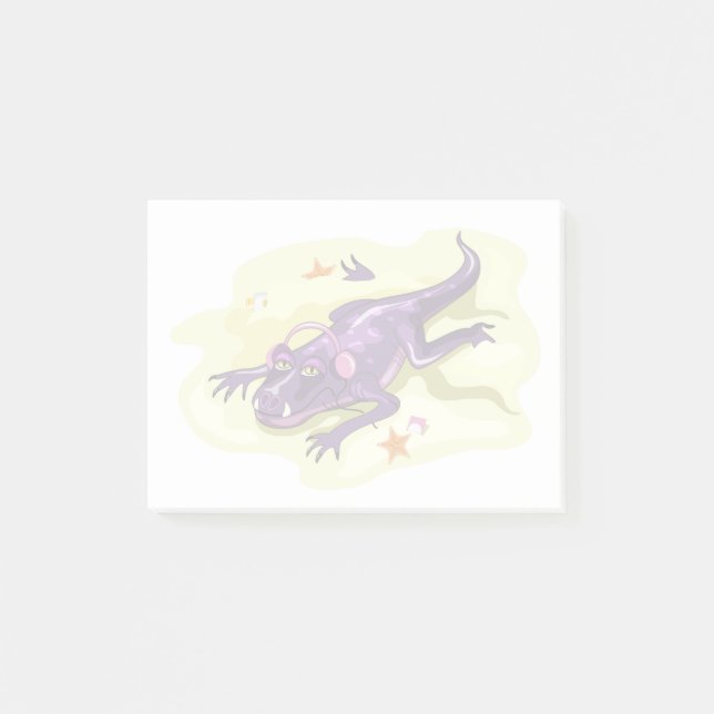 Anteosaurus Sunbathing With Headphones. Post-it Notes (Front)