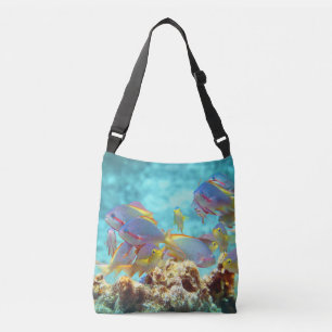 Anthias - Colorful school of fish at coral reef    Crossbody Bag