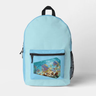 Anthias fish at coral reef - Photographic design   Printed Backpack