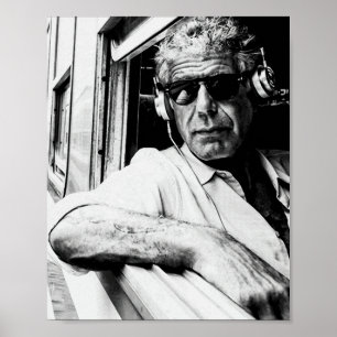 Anthony Bourdain with headphones 1 Poster