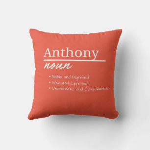 Anthony, Boy Personalised Name Definition Cushion
