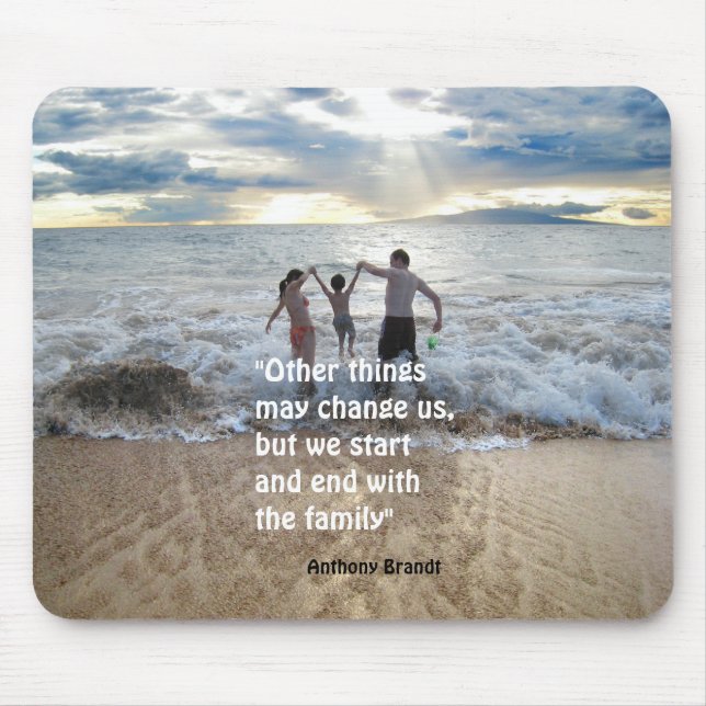 Anthony Brandt familly quote beach background Case Mouse Mat (Front)
