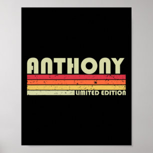 Anthony Name Personalised Retro Vintage 80s 90s Bi Poster