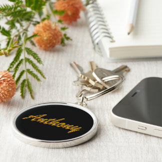 Anthony Round Premium Keychain in Black Style
