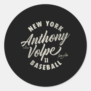 Anthony Volpe New York Baseball Cursive Mlbpa Classic Round Sticker