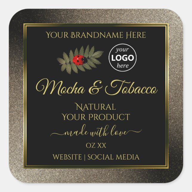 Anthracite Black Product Labels Ladybug with Logo (Front)