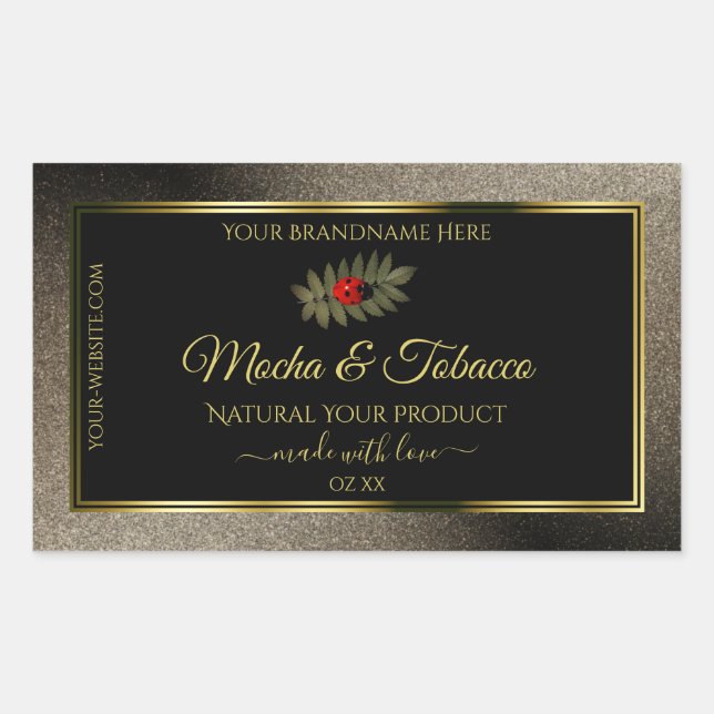 Anthracite Glitter Black Product Labels Ladybug (Front)