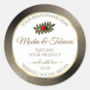 Anthracite Glitter White Product Labels Ladybug