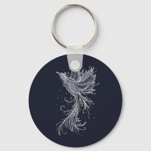 Anthrazit Phoenix Lineart Button Keychain