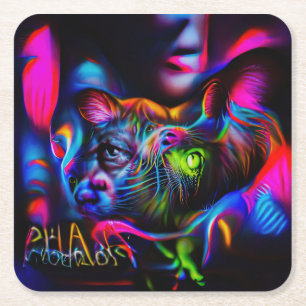 Anthrophobia square paper coaster