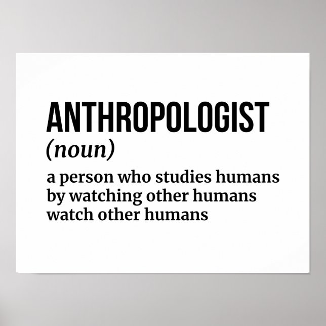 Anthropology Expert - Funny Definition Poster (Front)