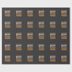Anthropology Teacher Broken Broom Halloween Design Wrapping Paper